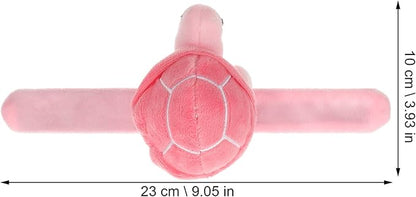 Kisangel 1pc Animals Slap Bracelet Turtle Slap Bracelet Stuffed Animal Slap Bracelets Huggers Turtle Party Favors(Pink)