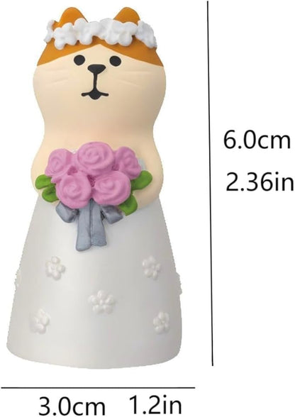 Wedding Cat Figurines Set - Mini Groom and Bride Cats, Adorable Wedding Gifts for Cat Lovers, Wedding Anniversary Cake Topper Decoration, Resin Cat Statues Table Décor