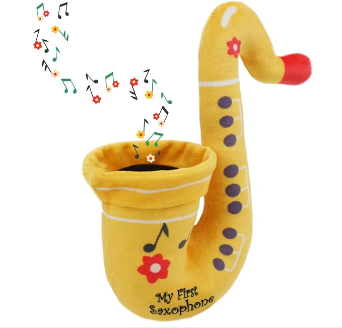 June Garden 6.5" My First Saxophone - Musical Soft Plush Toy for Infants and Toddlers