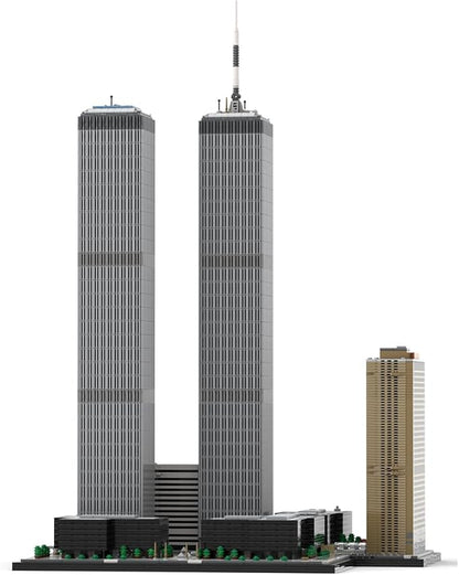 MOC-177998 World Trade Center Building Blocks Set, 1/800 World Famous Architecture Landmark NY City Skyline Construction Toy for Adults, Designed by bru_bri_mocs, 7121PCS