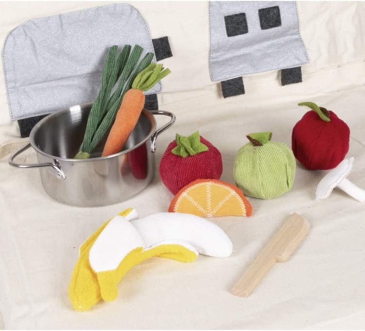 12 Piece Plush Fruits & Vegetables Kitchen Play Set - Comes with Realistic Looking Foods -Pretend Play for Kids Fake Foods for Imaginative Role Play-Great for Young Boys and Girls Ages 3+