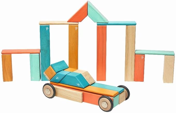42 Piece Tegu Magnetic Wooden Block Set, Sunset, 1-99 years old