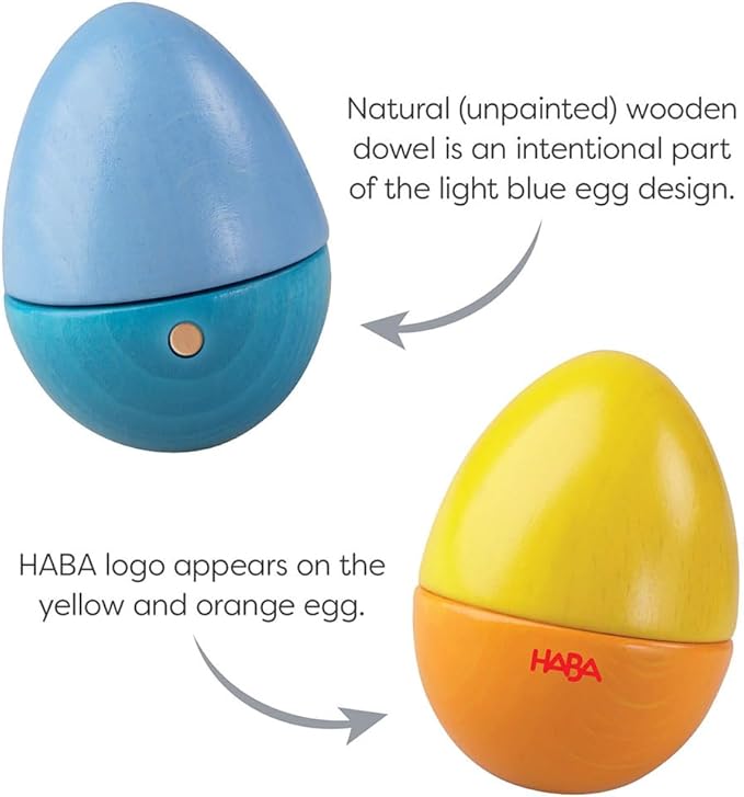 HABA Fun with Sounds Wooden Eggs – Easter Basket Stuffers for Toddlers & Kids – 5 Acoustic Sounds, Montessori Sensory Toys, Easter Gifts, Made in Germany for 2 yrs+