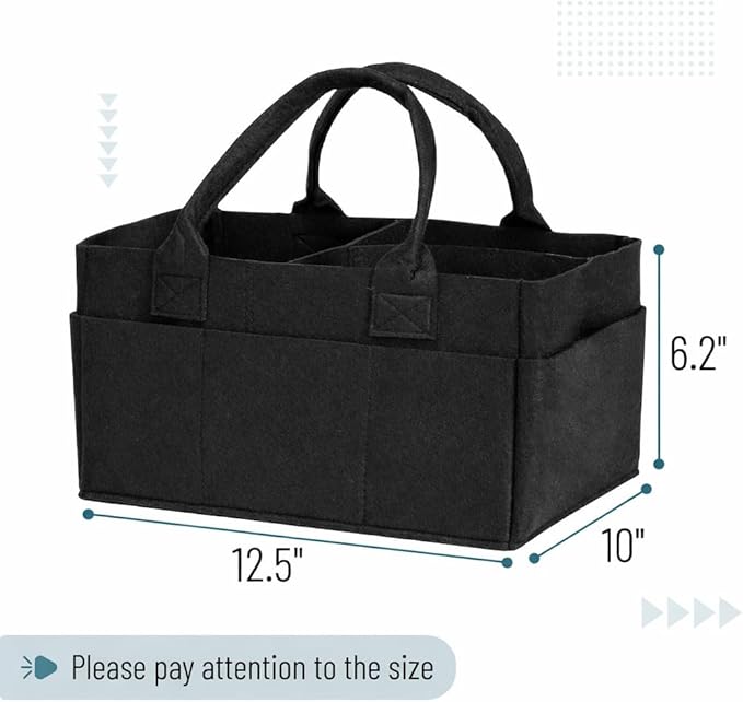 Mr. Pen- Baby Diaper Caddy Organizer, Black, Medium, Nursery Storage Bin and Car Organizer for Diapers and Baby Wipes