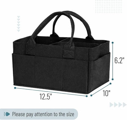 Mr. Pen- Baby Diaper Caddy Organizer, Black, Medium, Nursery Storage Bin and Car Organizer for Diapers and Baby Wipes