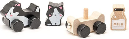 Wooden Clever Kitties Train Toy – Magnetic Cat-Themed Wood Toy Playset for Toddlers 18 Months+ – Montessori Toy for Fine Motor Skills and Imaginative Play