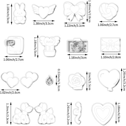 Valentine’s Day Polymer Clay Cutters Set – Romantic Polymer Clay Molds, Clay Cutters, Clay Earring Cutters, Clay Tools