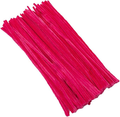 300 Pcs Thick Pipe Cleaners Craft Supplies 3 Assortment Pink Green Carnation Color Chenille Stems for Art and Craft Projects Creative DIY Christmas Mother's Day Decorations (Carnation color-300pcs)