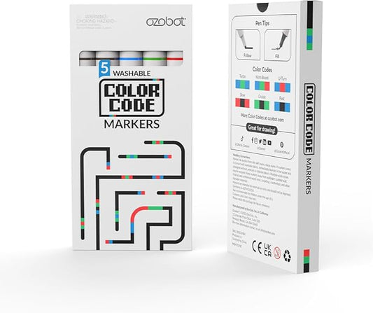 Color Coding Markers: Color Variety for Creative STEM Education, Ideal for Classroom & Home, Enhances Problem-Solving & Critical Thinking Skills, Suitable for Ages 6+, Dual-Sided, 5-Pack