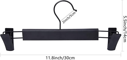 NORTHERN BROTHERS Pants Hangers, 50Pack Skirt Hangers with Clips Black Pant Hangers for Pants Bulk Shorts Hangers