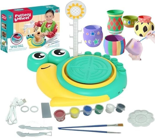 Dravilloy Pottery Wheel for Kids with Clay Sculpting Tools & Painting Kit, Mini Pottery Wheel for Beginners,Crafts & Pottery Kits for Kids Ages 8-12