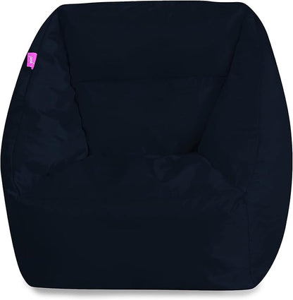 Posh Creations Bean Bag Chair Structured Seat for Kids, Teens and Adults, Comfy Chair for Gaming, Reading and Watching TV, Coronado Chair, Microsuede - Navy Blue
