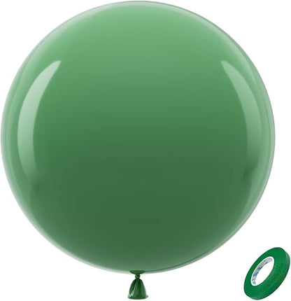 Bezente Sage Green Giant Balloons 36 Inch - 8 Pack Jumbo Olive Green Large Round Dusty Green Latex Balloon for Birthday Bridal Shower Safari Jungle Theme Party Decorations