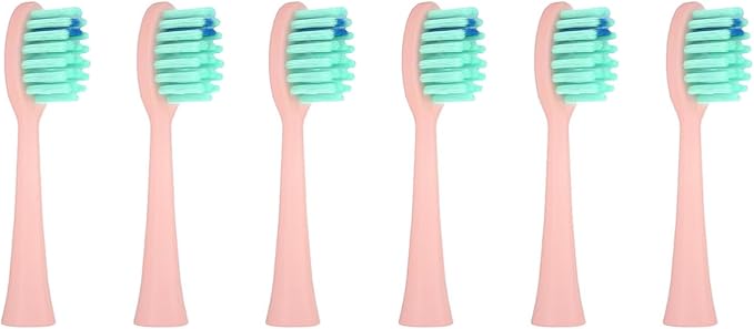 NELL&WELL 6 Pieces Replacement Toothbrush Heads for NW010/NW-006/NW-007 Sonic Electric Toothbrush (Pink)