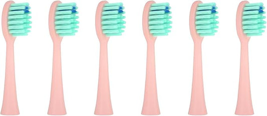 NELL&WELL 6 Pieces Replacement Toothbrush Heads for NW010/NW-006/NW-007 Sonic Electric Toothbrush (Pink)