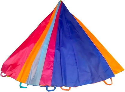 SPINFOX Multicolored Parachute - 6FT, 10FT, 20FT with Handles for Kids Indoor Outdoor Play