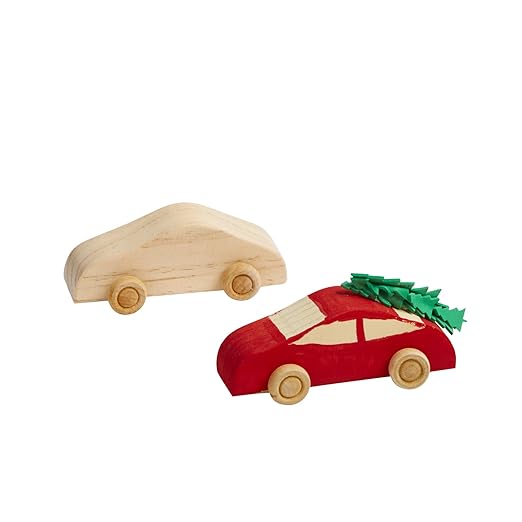Colorations Wooden Cars, Set of 12, Moving Wheels That Roll, Ready to Paint Cars, DIY Wood Craft Kit, Decorate & Personalize, Craft Project, Wood Kids Craft