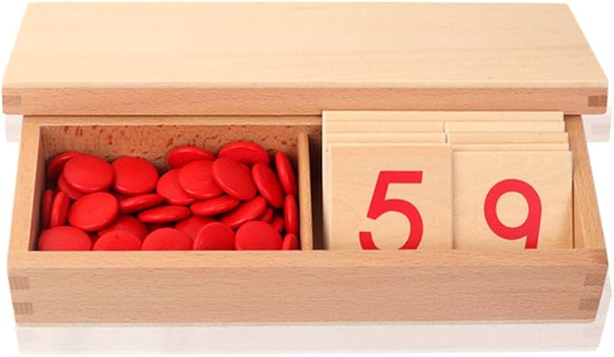 Montessori Cards and Counters Montessori Mathematics Material Montessori Toy for Toddler Preschool Early Learning Material