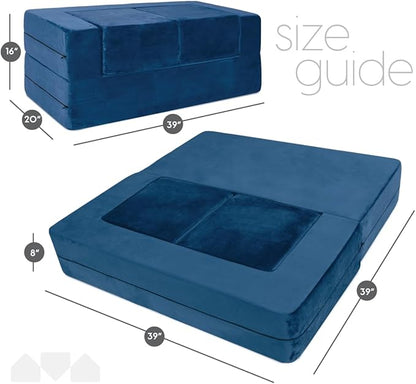 Milliard Kids Couch - Modular Kids Sofa for Toddler and Baby Playroom/Bedroom Furniture (Navy Blue) with Bonus Pillow