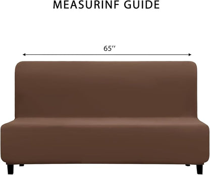 PureFit 100% Dual Waterproof Futon Cover, Waterproof Couch Cover for Futon - Stretch Non Slip Fleece Sofa Covers Washable, Leakproof Furniture Protector for Kids, Pets, Dog (Futon, Brown)