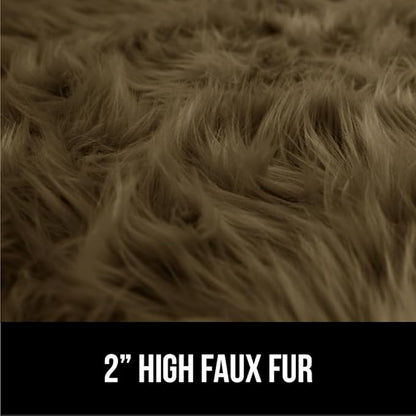 Gorilla Grip Fluffy Faux Fur Rug, Machine Washable Soft Furry Area Rugs, Rubber Backing, Plush Floor Carpets for Baby Nursery, Bedroom, Living Room Shag Carpet, Luxury Home Decor, 2x8 Runner, Brown