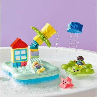 LEGO DUPLO Town Water Park 10989 Educational Building Bath Toy Set for Toddlers Ages 2+, Features a Floating Turtle Ring and Water Bucket to Encourage Imaginative Play in The Bath