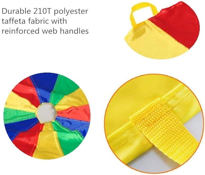 Sonyabecca Parachute Kids Play 8FT,10FT,12FT,16FT,20FT for 8-12 Years Game, Kids Party Game