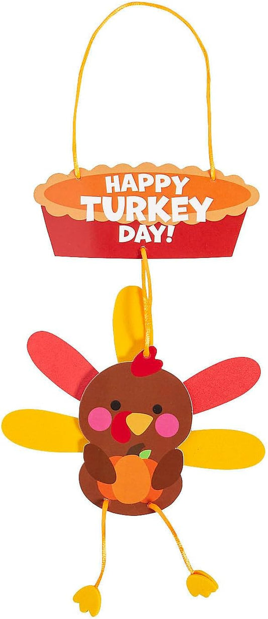 Fun Express Thanksgiving Happy Turkey Day Mobile Craft Kit - Makes 12