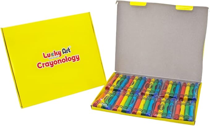 Lucky Art 10 Sets of 4 Packs (40 count) Large Size Crayons - Mini Crayon Packs Non-Toxic Crayons; Crayons in bulk for Kids Party Favors, School Supplies for Teachers & Travel Crayons