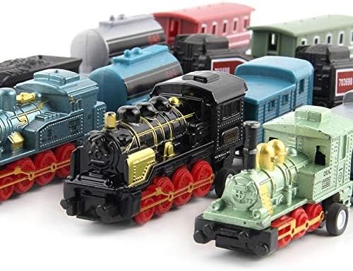 Exasinine 4 Sets Steam Train Model Train Set Pull-Back Trains Die-Cast Metal Locomotive for Display or Play Ideal Home Decor and Gift for Train Enthusiasts Collectors Boys and Girls