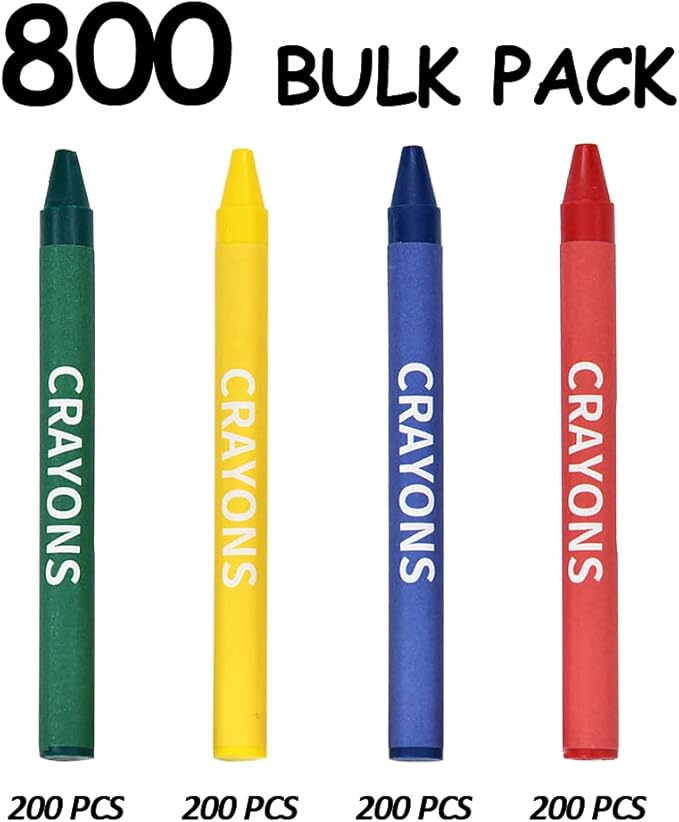 Crayons Bulk, 4 Classic Colors, 200 Boxes, 800 Count Crayons