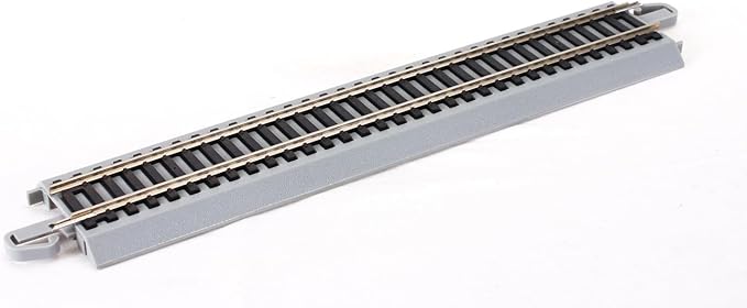 Bachmann Trains - Snap-Fit E-Z Track 9” Straight Track (4/card) - Nickel Silver Rail With Gray Roadbed - HO Scale, 8