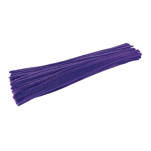 Colorations Purple Chenille Stem Pipe Cleaners, Pack of 100, Arts & Crafts, Decorating, STEM, Single Color, Activities for Kids, Crafting, Straw Cleaner, DIY