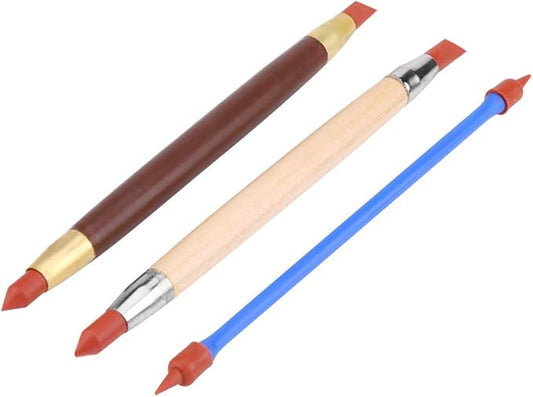 3 Pcs/set Clay Shaping Tools Silicon Polymer Head Pottery Clay Sculpting Modeling Pen Removing Traces DIY Tool