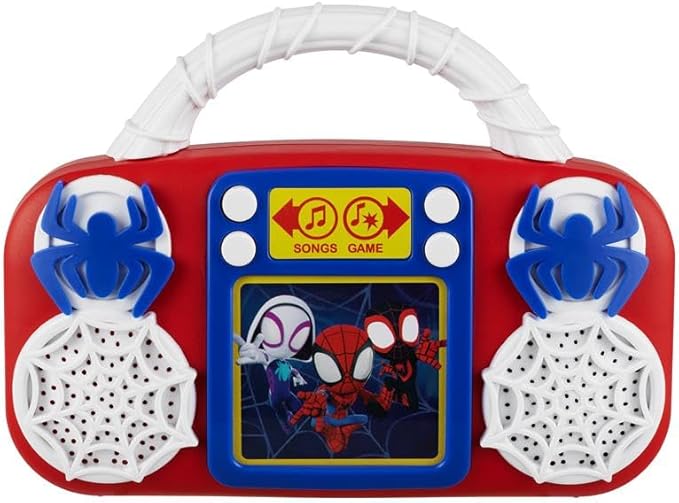 eKids Spidey and His Amazing Friends Toy Music Player, Toddler Toy with Built-in Music and Lights (Spidey)