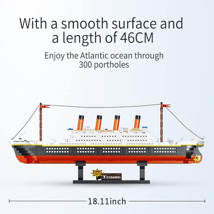 Micro Mini Blocks Titanic Building Block Set Titanic Cruise Ship Model Building Kit Boat Bricks for Adults DIY Educational Toys Gifts for Kids Age of 6-12 Years 1288 Pieces