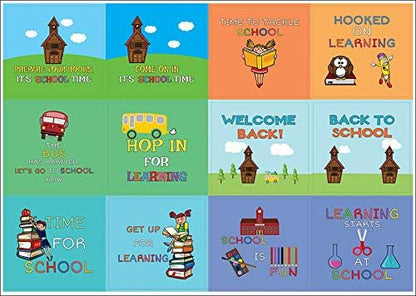 Creanoso Back to School and Guitar Inspiring Quote Stickers (10-Sheet) – Total 120 pcs (10 X 12pcs) Individual Small Size 2.1 x 2. Inches, DIY Designs, Decoration Art Decal for Boys & Girls, Children