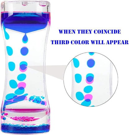 Oneshow Liquid Motion Bubbler Timer Colorful Oil Hourglass Liquid Sensory Toys Activity Fidget Toy Calm Stress Relief Desk Toys Desk Decor for Adults and Teenager Fidget Water Timers 3 Pack