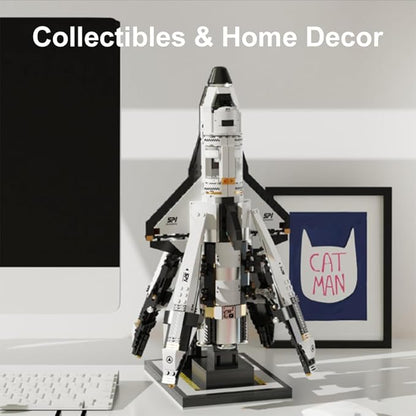 kowkis Space Shuttle Building Blocks Kits,Creative Collectible Display Spaceship Model Building Sets, Present Toy for Adults, T2001(1274 Pcs)