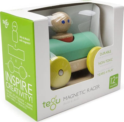 3 Piece Tegu Magnetic Racer Building Block Set, Teal Big Top