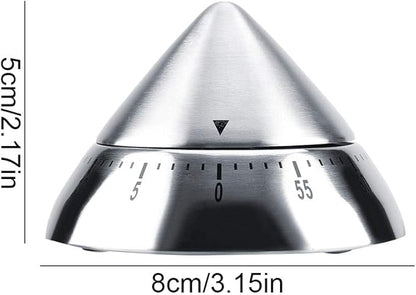 Kitchen Timers - Fashionable Stainless Steel 60 Minutes Count Down Mechanical Cooking Timer Silver - Kids Vintage Analog Colored Clock Bulk Alarm Mechanical Kitchen Decorative Anim (Silver)