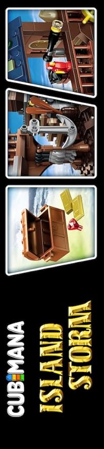 3 Style Pirate Ship Wharf Building Toy with LED Light - 781PCS Medieval Pirate's House Building Block Set, Architecture Bricks Kit for Kids Girls Boys Ages 6-12+ Birthday Gifts