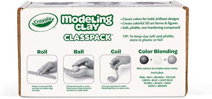 Crayola Modeling Clay Classpack (24 Packs), Bulk Modeling Clay for Kids, 12 Colors, Nontoxic, Classroom Supplies for Kids Arts & Crafts