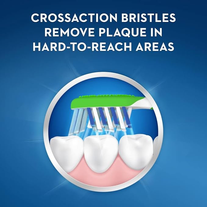 Oral-B Cross Action Kids Toothbrush, Soft Bristles, Ages 6+, 1 Count (Pack of 2)