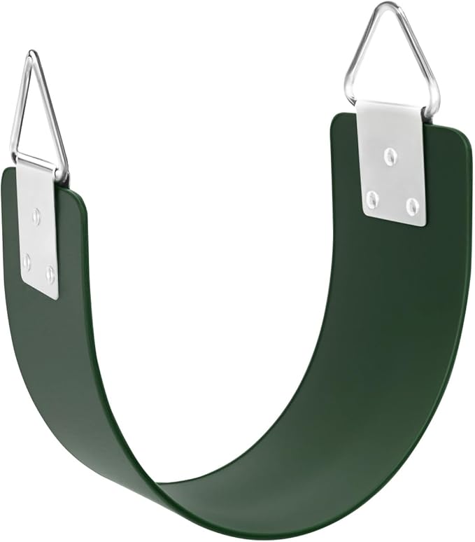 Swing Seat with Metal Triangle Ring 30.4 x 5.9 Inch, Heavy Duty Swing Set Replacement Accessories for Kids & Adults Outdoor, Playground,Trees, Backyard- Green(Support 300LB)