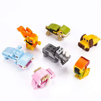 IAMGlobal 12 in 1 Mini Building Blocks Animals, Assorted Toy Animal, Building Blocks Stem Toys, Party Favor for Kids, Goodie Bags, Birthday, Carnival Prizes