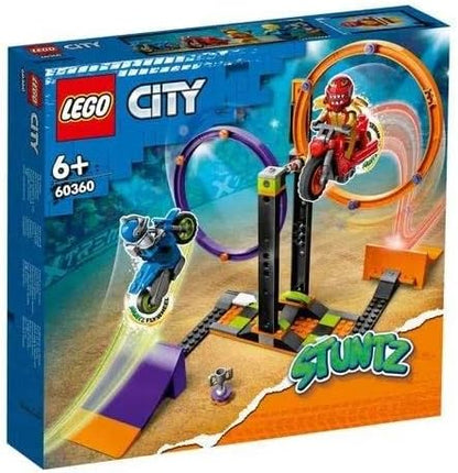 LEGO City Stuntz Spinning Stunt Challenge 60360-1 or 2 Player Tournaments with Flywheel-Powered Motorcycle Toys, Features 2 Minifigures and Ramps, Fun Gift Set Idea for Boys, Girls, or Kids Ages 6+