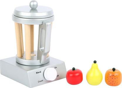 Small Foot Wooden Toys Wooden Blender Set Includes Fruit for Play Kitchens Designed for Children Ages 3+, Multi (10596)