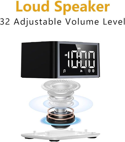 Small Sunrise Digital Alarm Clock Desk Bedroom Bedside Clocks with 2 Alarm Settings Snooze & Wake Up Light Sound White Noise Machine 27 Sleep Nature Sounds Ideal Gift for Kids Adults Heavy Sleepers