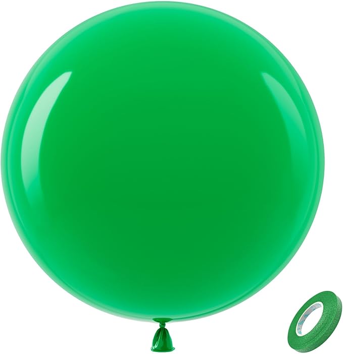 Bezente Green Giant Balloons 36 Inch - 8 Pack Jumbo Green Balloons Large Round Light Green Latex Balloons for Birthday Bridal Shower Christmas Jungle Safari Theme Party Decorations